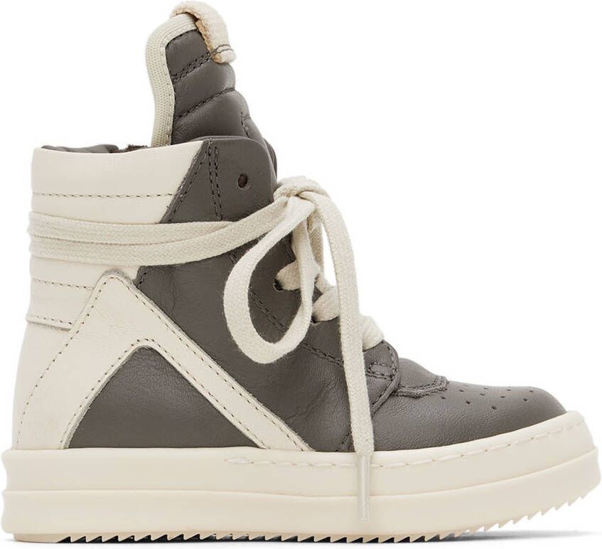 Rick Owens Baby Gray  Off-White Geobasket Sneakers - Picture 4