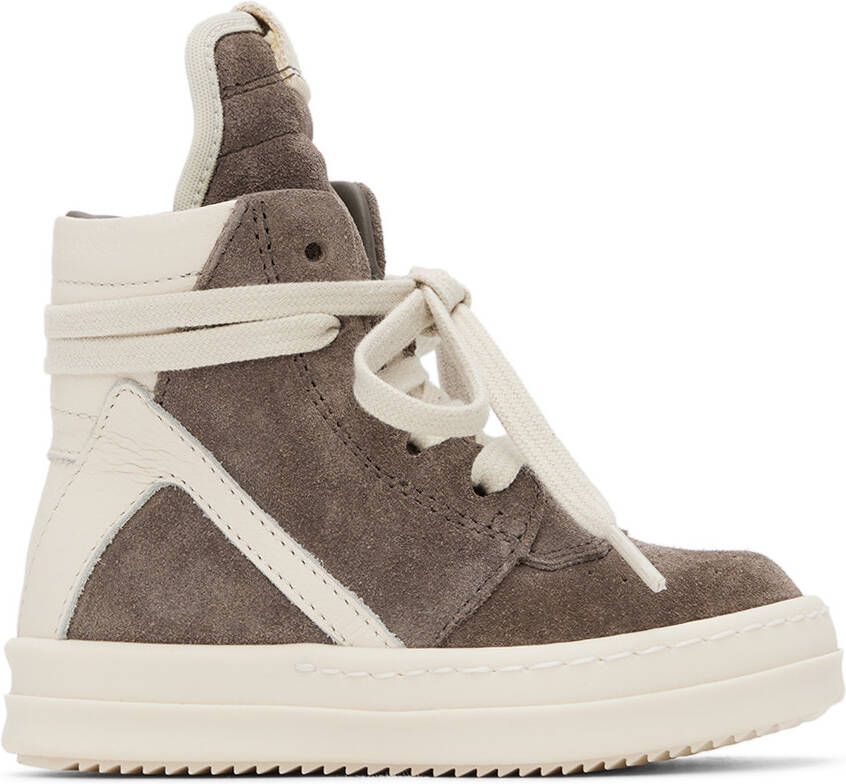 Rick Owens Baby Gray  Off-White Geobasket Sneakers - Picture 4