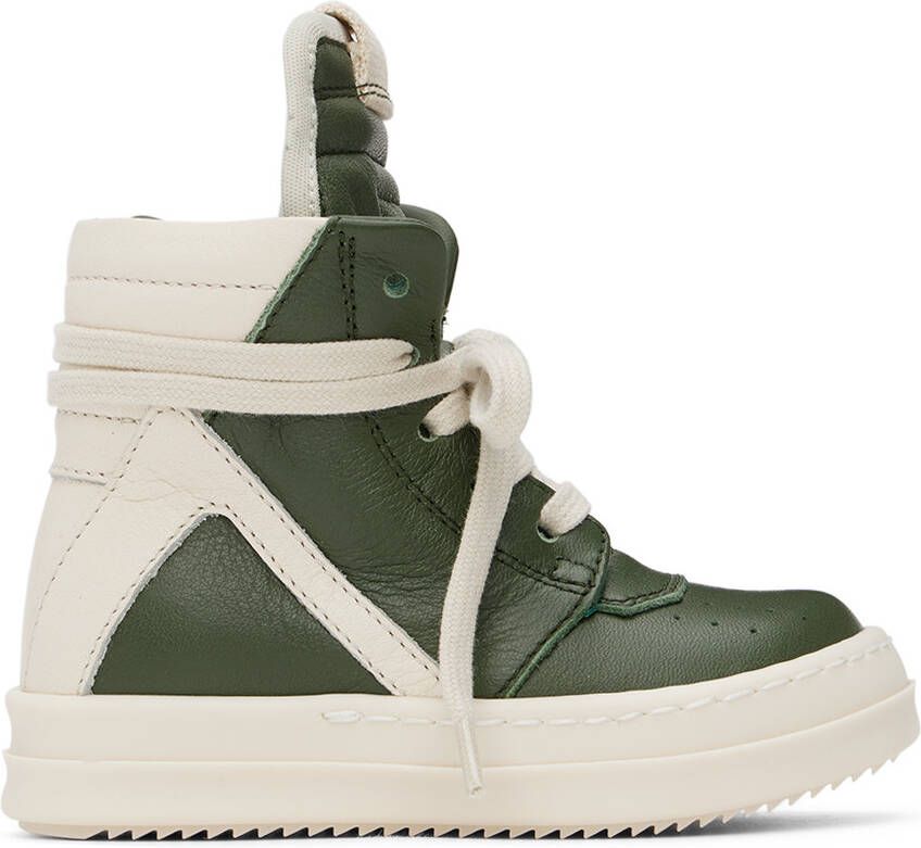 Rick Owens Baby Green  Off-White Geobasket Sneakers
