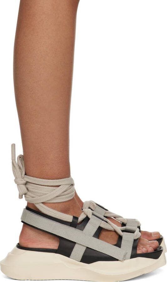 Rick Owens Black  Off-White Geth Sandals - Picture 5