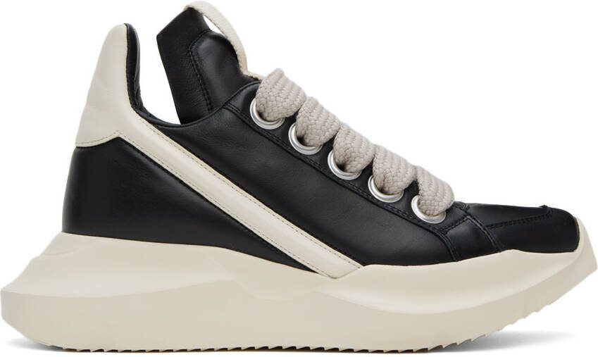 Rick Owens Black  Off-White Geth Sneakers - Picture 4