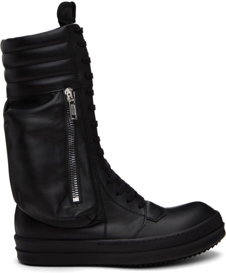 Rick Owens Black Cargobasket Sneakers - Picture 5