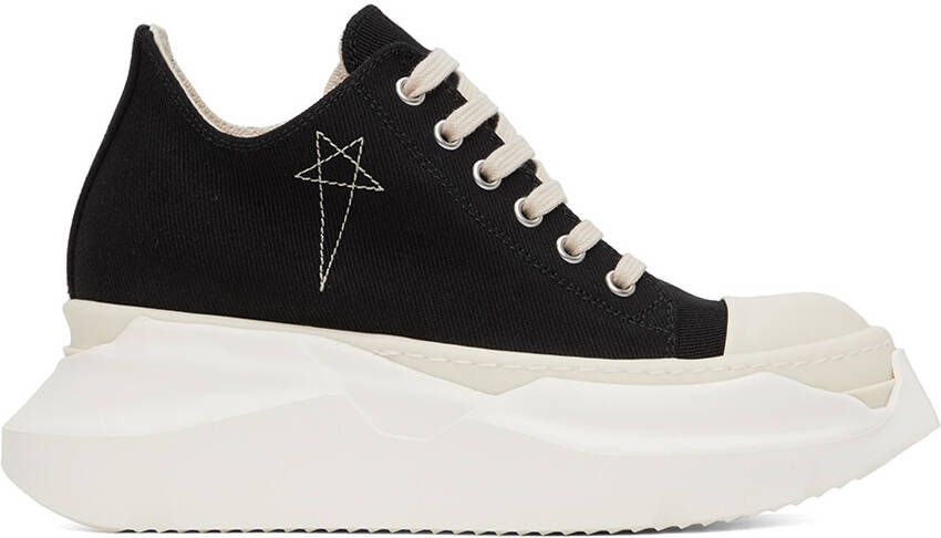 Rick Owens DRKSHDW Black  White Abstract Low Sneakers - Picture 5