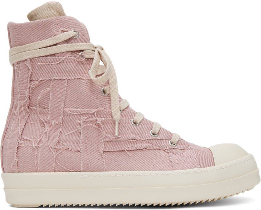 Rick Owens DRKSHDW Pink Slashed Sneakers - Picture 5