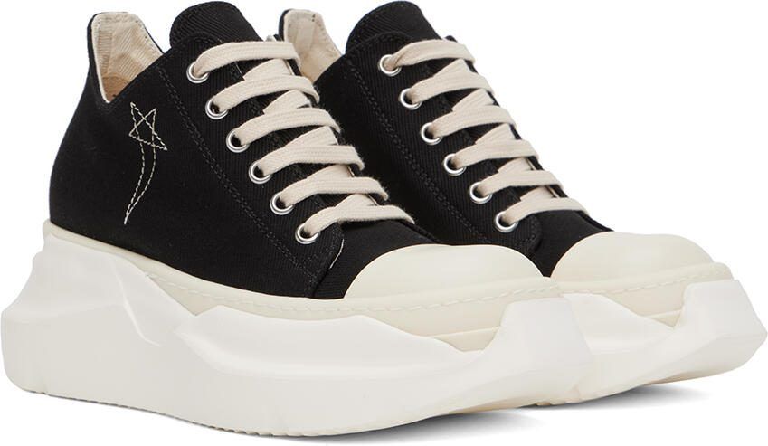 Rick Owens DRKSHDW Black  White Abstract Low Sneakers - Picture 2