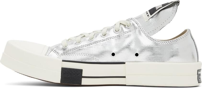 Rick Owens Drkshdw Silver Converse Edition Turbodrk Chuck 70 Low Sneakers - Picture 3