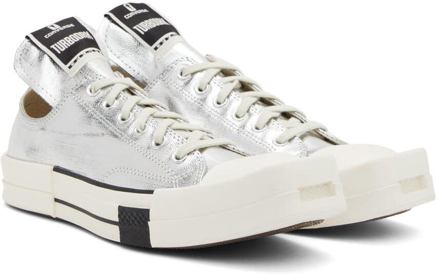 Rick Owens Drkshdw Silver Converse Edition Turbodrk Chuck 70 Low Sneakers - Picture 2