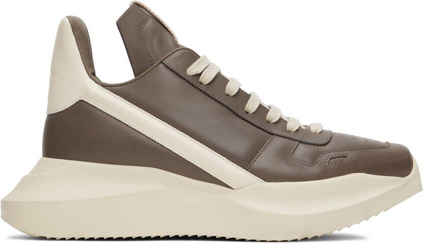 Rick Owens Gray  Off-White Geth Sneakers - Picture 5