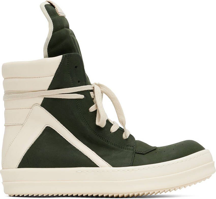 Rick Owens Green  Off-White Geobasket Sneakers - Picture 5