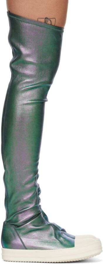 Rick Owens Green Stocking Sneaks Boots
