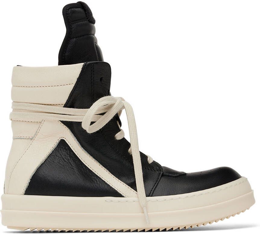 Rick Owens Kids Black  Off-White Geobasket Sneakers - Picture 5