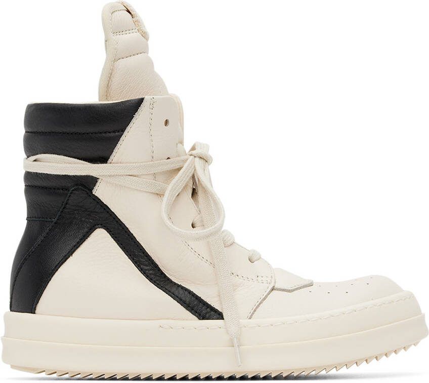 Rick Owens Kids Off-White  Black Geobasket Sneakers - Picture 4