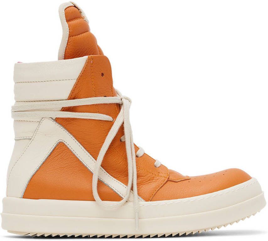 Rick Owens Kids Orange  Off-White Geobasket Sneakers - Picture 5