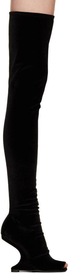 Rick Owens Lilies Black Cantilever Tall Boots - Picture 5