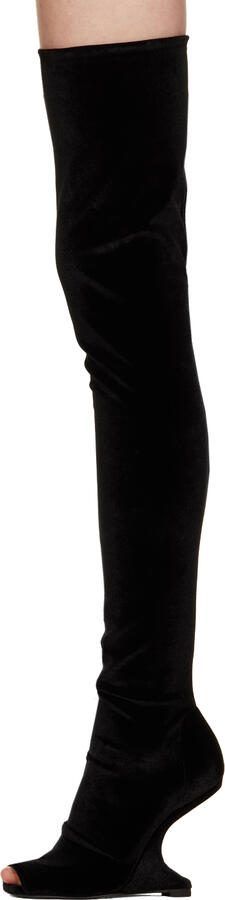 Rick Owens Lilies Black Cantilever Tall Boots - Picture 4