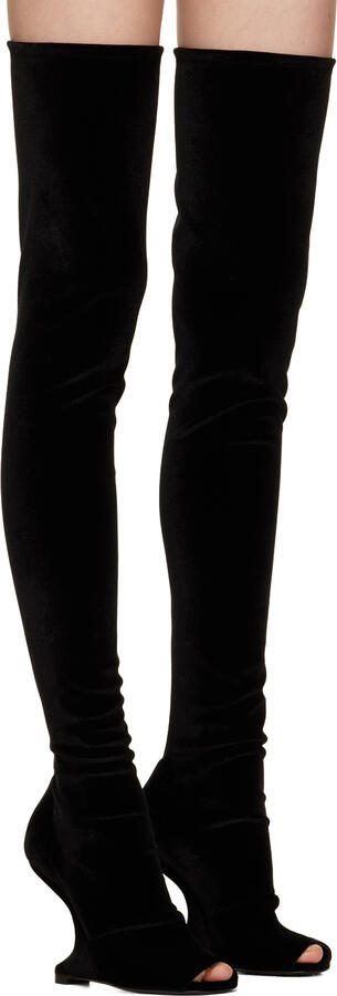 Rick Owens Lilies Black Cantilever Tall Boots - Picture 2