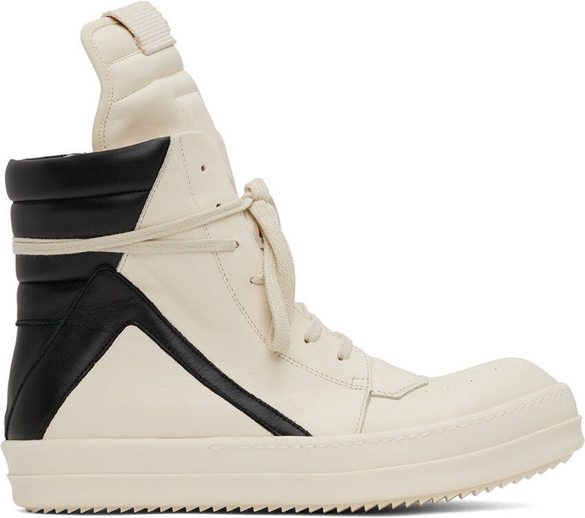 Rick Owens Off-White  Black Geobasket Sneakers - Picture 5