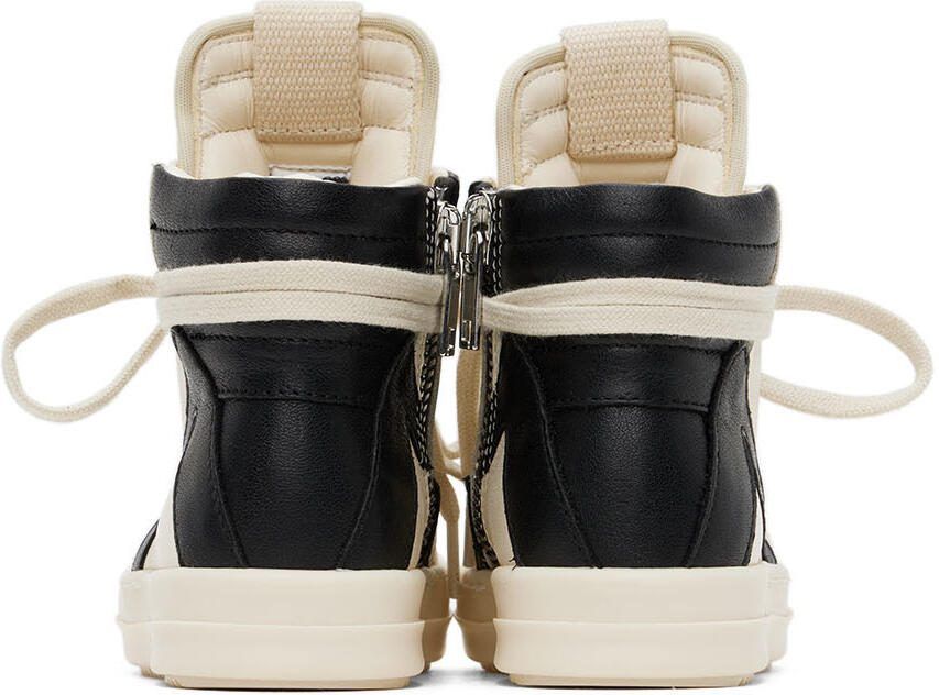 Rick Owens Baby Black  Off-White Geobasket Sneakers - Picture 3
