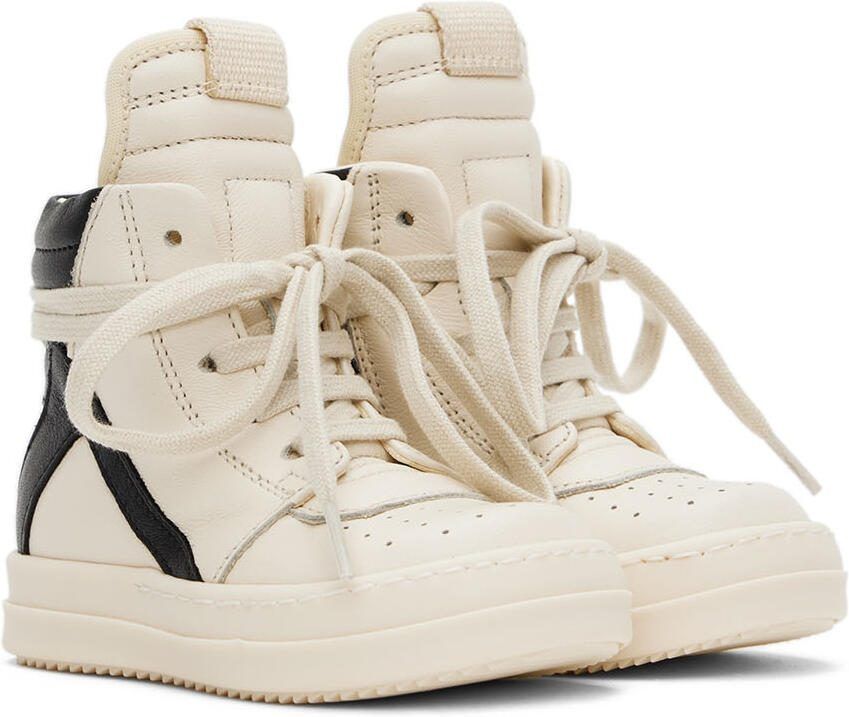 Rick Owens Baby Black  Off-White Geobasket Sneakers - Picture 2