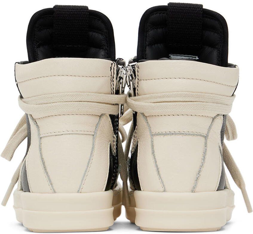 Rick Owens Baby Black  Off-White Geobasket Sneakers - Picture 2