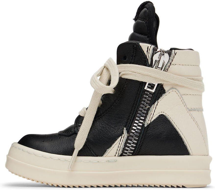 Rick Owens Baby Black  Off-White Geobasket Sneakers