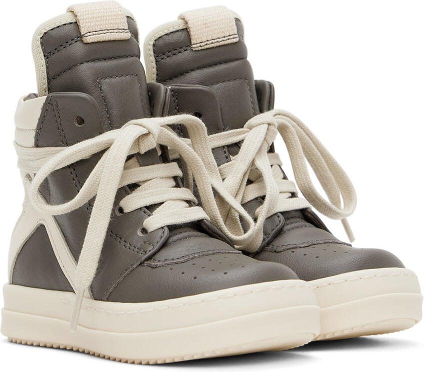 Rick Owens Baby Gray  Off-White Geobasket Sneakers - Picture 2