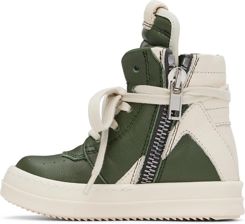 Rick Owens Baby Green  Off-White Geobasket Sneakers - Picture 2