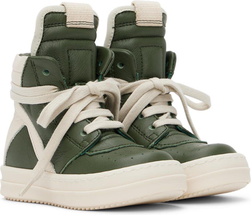 Rick Owens Baby Green  Off-White Geobasket Sneakers - Picture 3