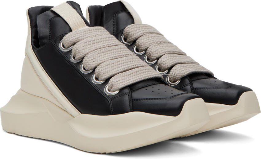 Rick Owens Black  Off-White Geth Sneakers - Picture 6
