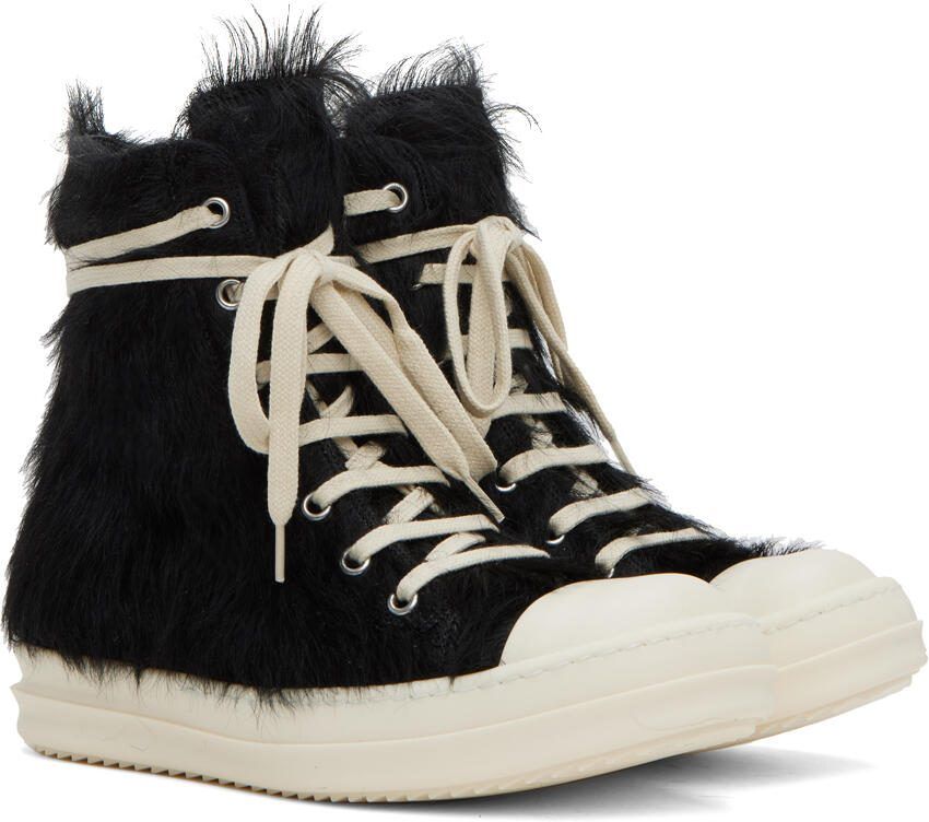 Rick Owens Black Fur Sneakers - Picture 3