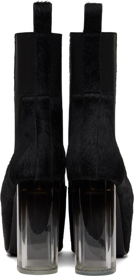 Rick Owens Black Grilled Platform Chelsea Boots - Picture 3
