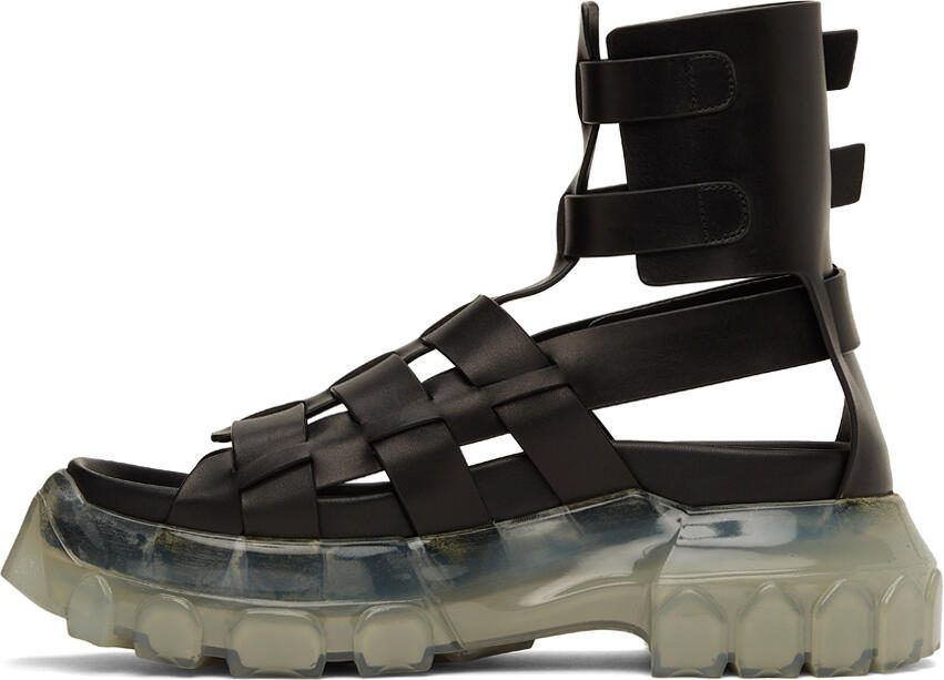 Rick Owens Black Hiking Tractor Sandals - Picture 2