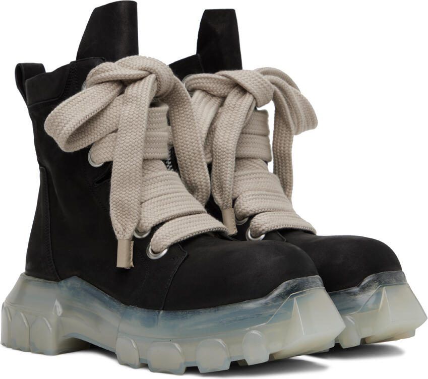 Rick Owens Black Jumbo Laced Bozo Tractor Boots - Picture 2