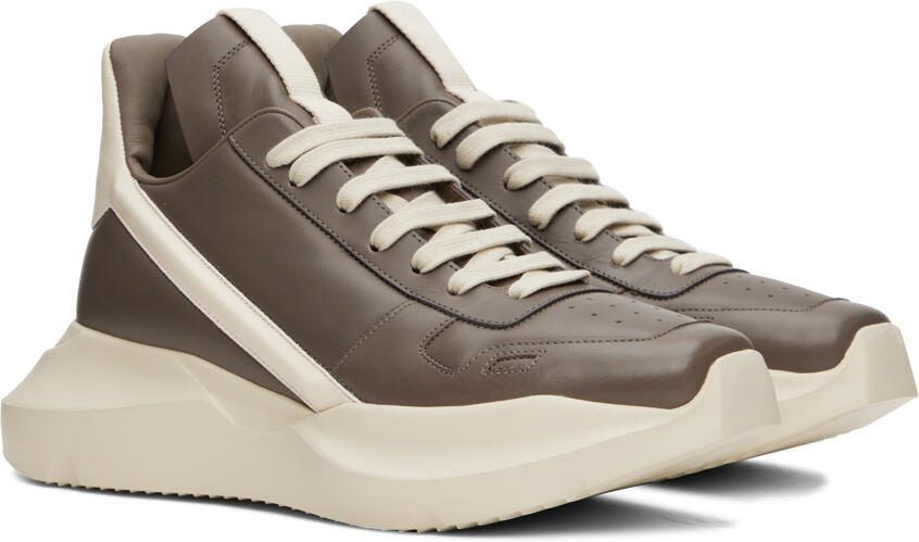 Rick Owens Gray  Off-White Geth Sneakers - Picture 2