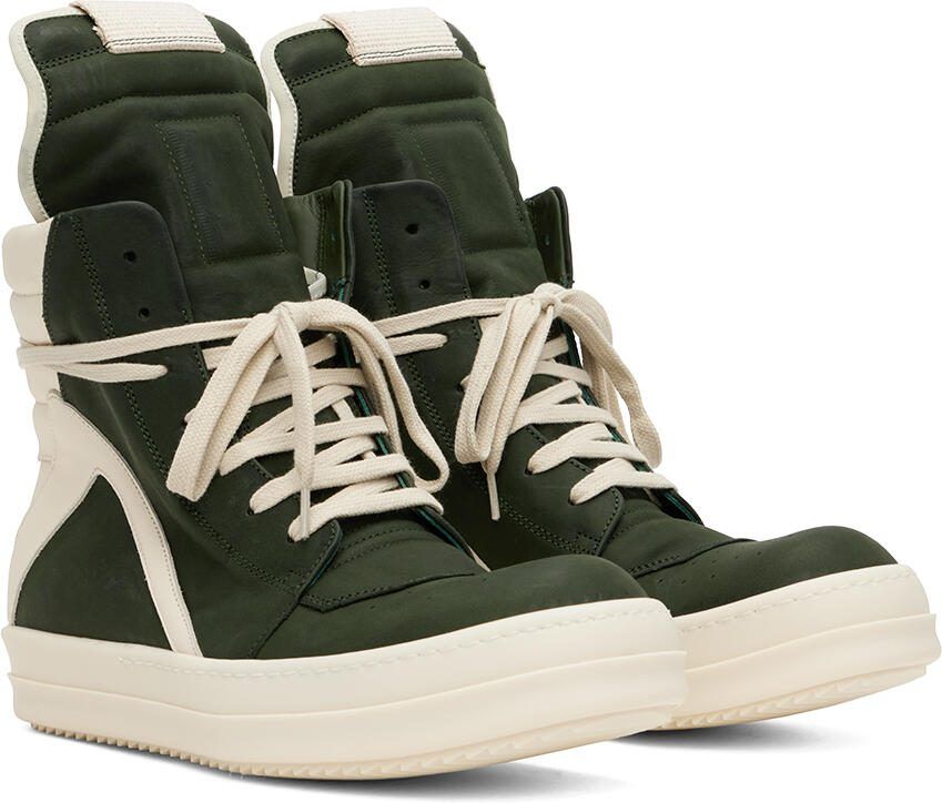 Rick Owens Green  Off-White Geobasket Sneakers - Picture 3