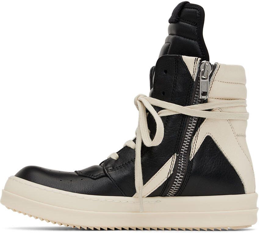 Rick Owens Kids Black  Off-White Geobasket Sneakers - Picture 3