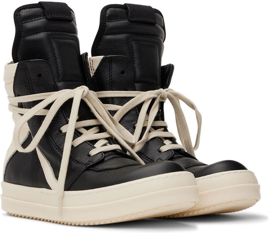 Rick Owens Kids Black  Off-White Geobasket Sneakers - Picture 2