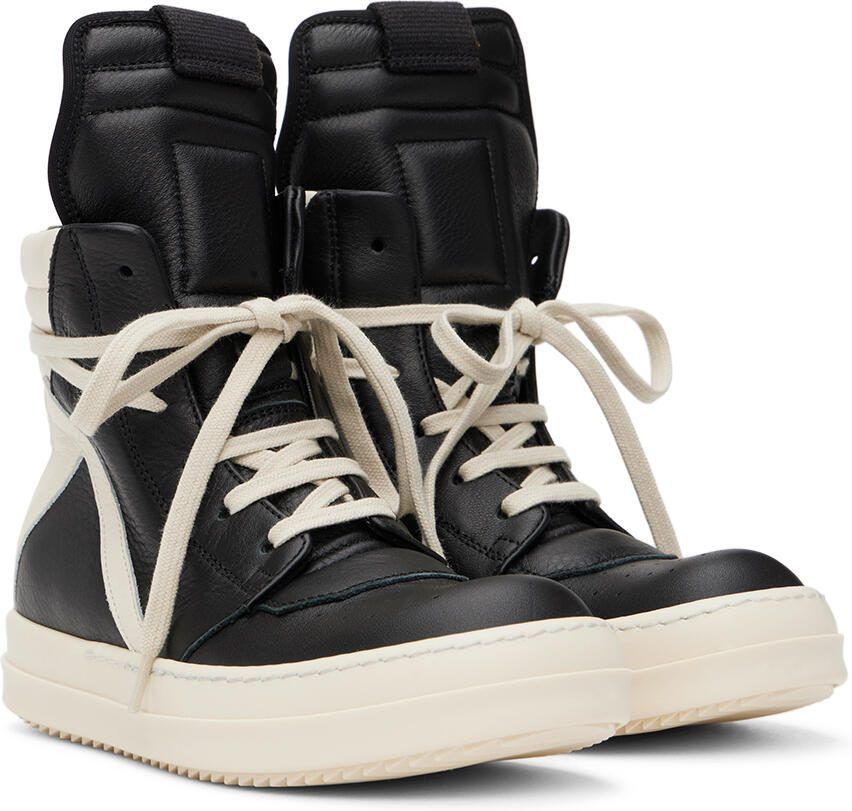 Rick Owens Kids Black  Off-White Geobasket Sneakers - Picture 2
