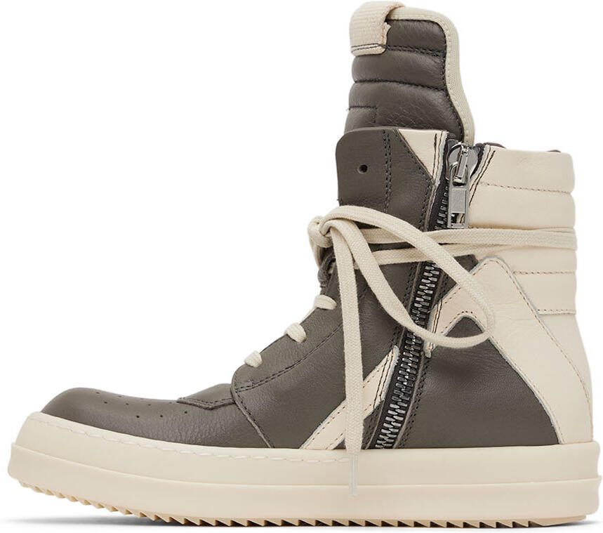Rick Owens Kids Gray  Off-White Geobasket Sneakers - Picture 3