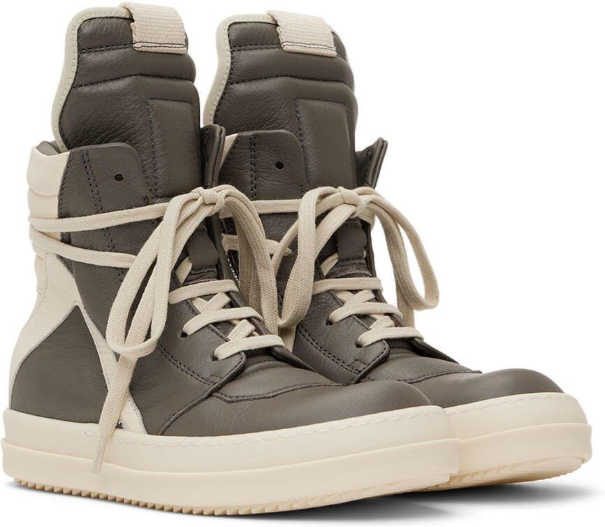 Rick Owens Kids Gray  Off-White Geobasket Sneakers - Picture 2