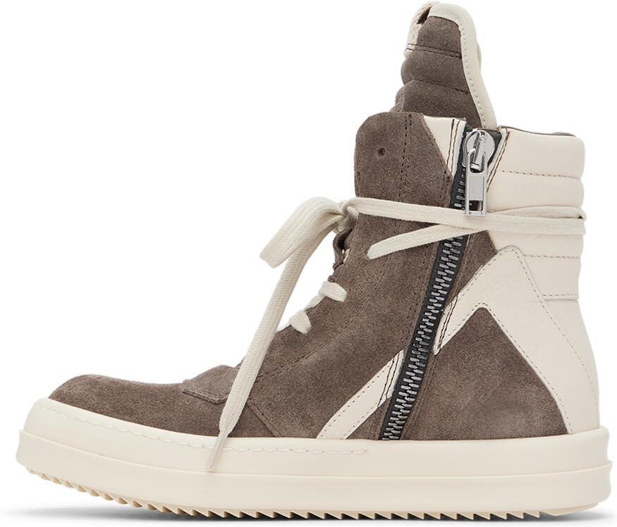 Rick Owens Kids Gray  Off-White Geobasket Sneakers - Picture 2