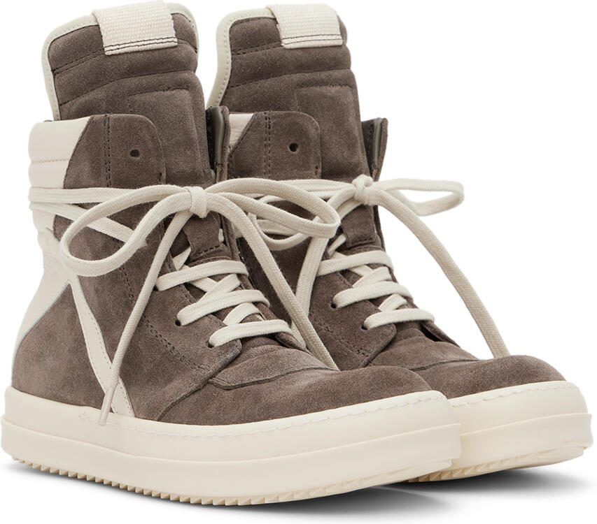 Rick Owens Kids Gray  Off-White Geobasket Sneakers - Picture 3