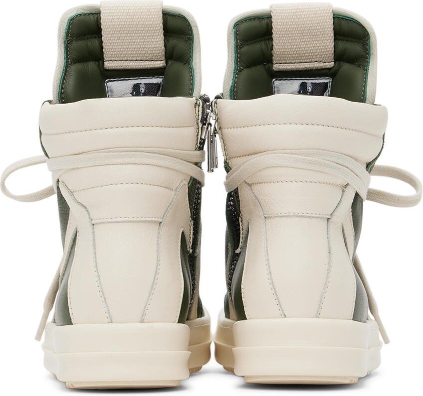 Rick Owens Kids Green  Off-White Geobasket Sneakers