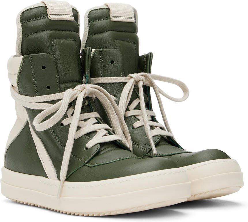 Rick Owens Kids Green  Off-White Geobasket Sneakers - Picture 2