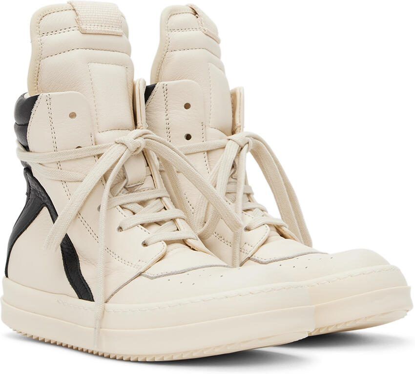 Rick Owens Kids Off-White  Black Geobasket Sneakers - Picture 2