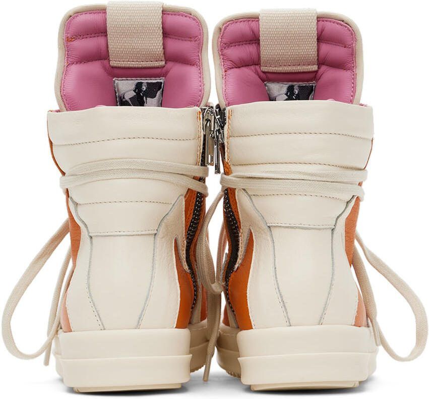 Rick Owens Kids Orange  Off-White Geobasket Sneakers