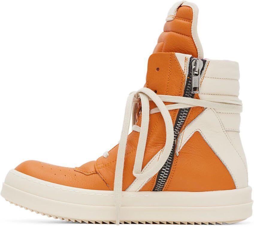 Rick Owens Kids Orange  Off-White Geobasket Sneakers - Picture 3