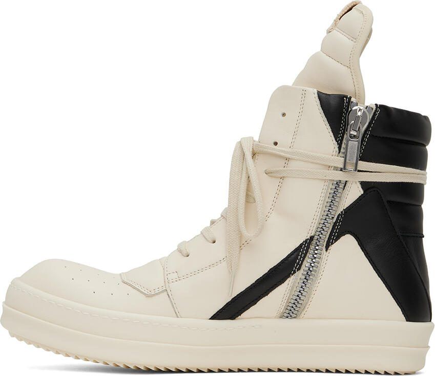 Rick Owens Off-White  Black Geobasket Sneakers - Picture 2