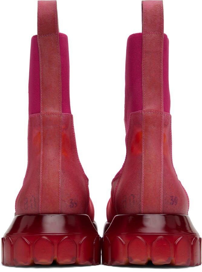 Rick Owens Pink Edfu Beatle Bozo Tractor Chelsea Boots - Picture 3