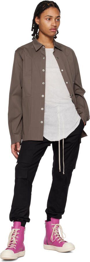 Rick Owens Pink Leather High Sneakers - Picture 8